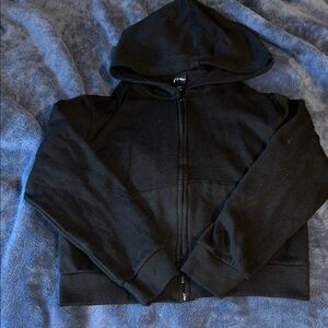 Black Zip-Up Hooded Jacket